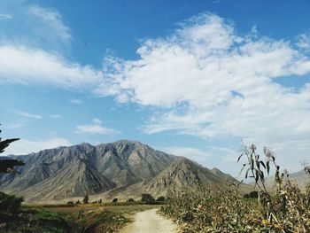 Scenic view of mountains against sky