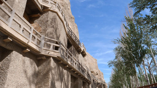 Low angle view of old building against sky