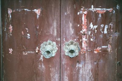 Full frame shot of weathered door