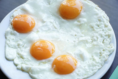 High angle view of breakfast in plate