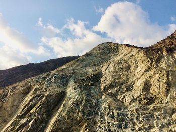 Low angle view of mountain against sky