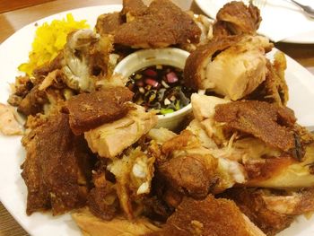 Close-up of served food