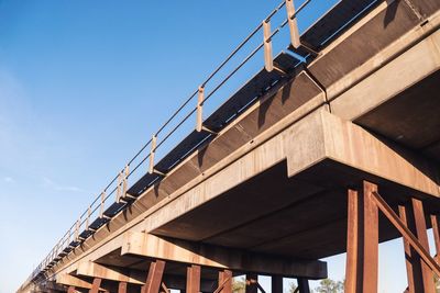 Low angle view of bridge against sky on sunny day