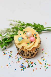 Close-up of cake on table