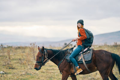 Man riding horse