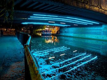 Illuminated built structure at night