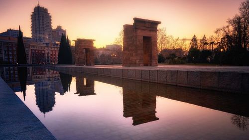 Reflection of buildings in water