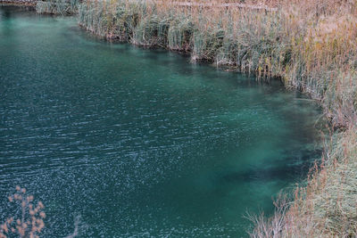 High angle view of lake