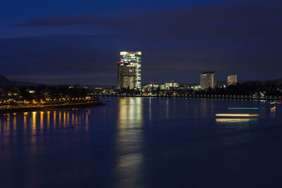 Illuminated city at night