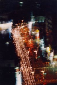 Blurred motion of city street at night