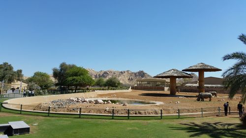 Built structure against clear blue sky