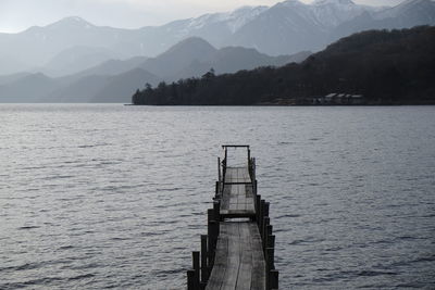 Scenic view of lake against mountains