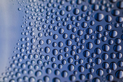 Full frame shot of glass with water drops