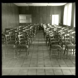 Close-up of empty chairs