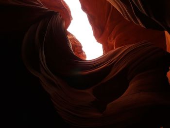 Low angle view of rock formations at antelope canyon