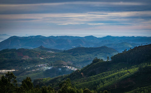 Scenic view of mountains against sky