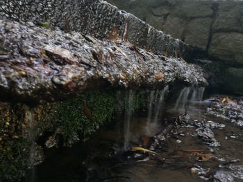 Water flowing through rocks