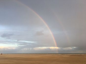 Scenic view of rainbow against sky