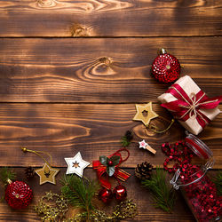 Christmas decoration on table