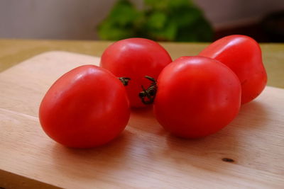 Close-up of tomatoes on table