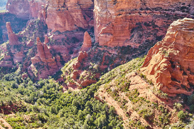 High angle view of rock formations