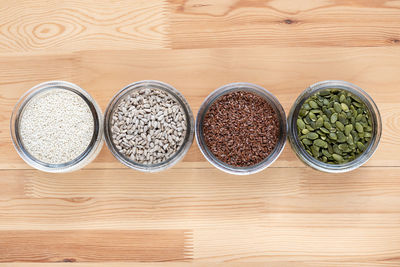 High angle view of food on table