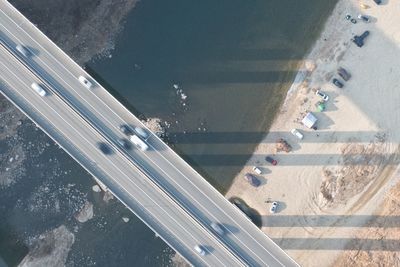 High angle view of bridge over sea