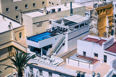 Low angle view of buildings in city