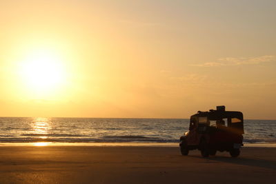 Scenic view of sea during sunset