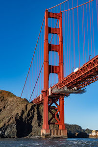 View of suspension bridge against sky