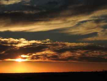 Scenic view of dramatic sky during sunset