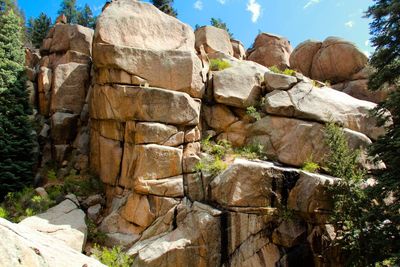 Scenic view of rock formations against sky