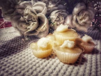 Close-up of cupcakes on table