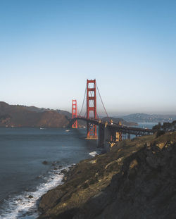 Golden gate bridge over sea