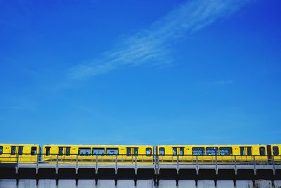 Train against blue sky