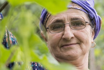 Close-up portrait of senior woman