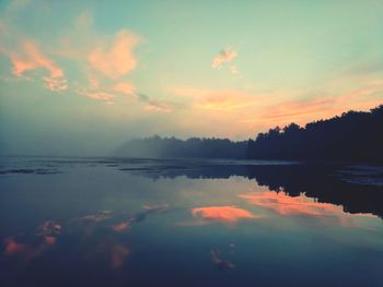 Scenic view of sea during sunset