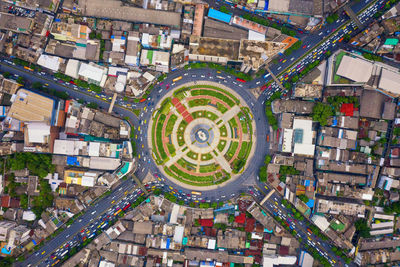 Directly above shot of modern buildings in city