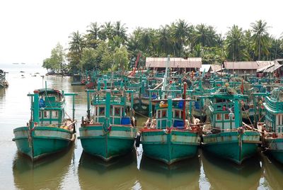 View of boats in water