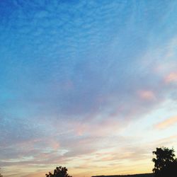 Low angle view of sky at sunset