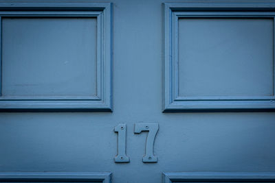 House number 17 in monochrome