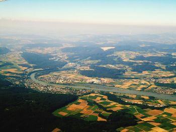 Aerial view of agricultural field