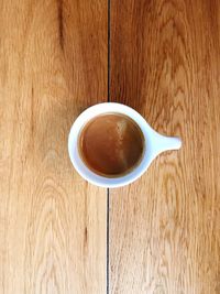 High angle view of coffee on table