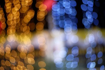 Defocused image of illuminated lights