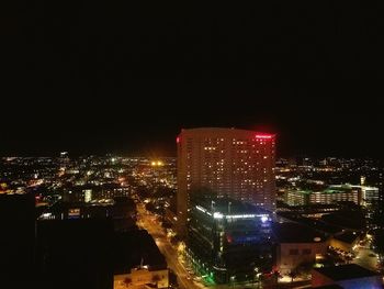 Illuminated city at night