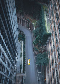 High angle view of city street