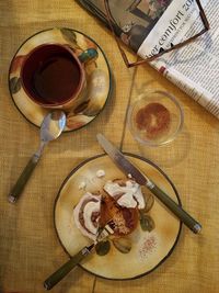 Close-up of food on table