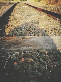 Close-up of railroad track