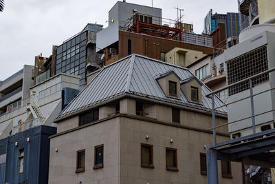 Low angle view of buildings in city