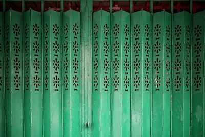 Full frame shot of metallic green shutter